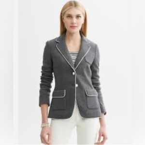 Banana Republic Preppy Grey Wool Blend Blazer